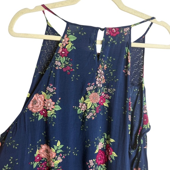 Torrid Floral Print Ruffled Lace Tank Top Lightweight Flattering Flowy Size 3X - Picture 8 of 11